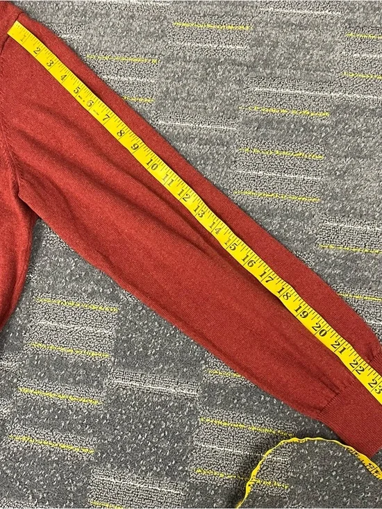 LL Bean Cotton Cashmere Blend 1/4 Zip Sweater Mens Large Red Mock Neck 275298 - Picture 10 of 10